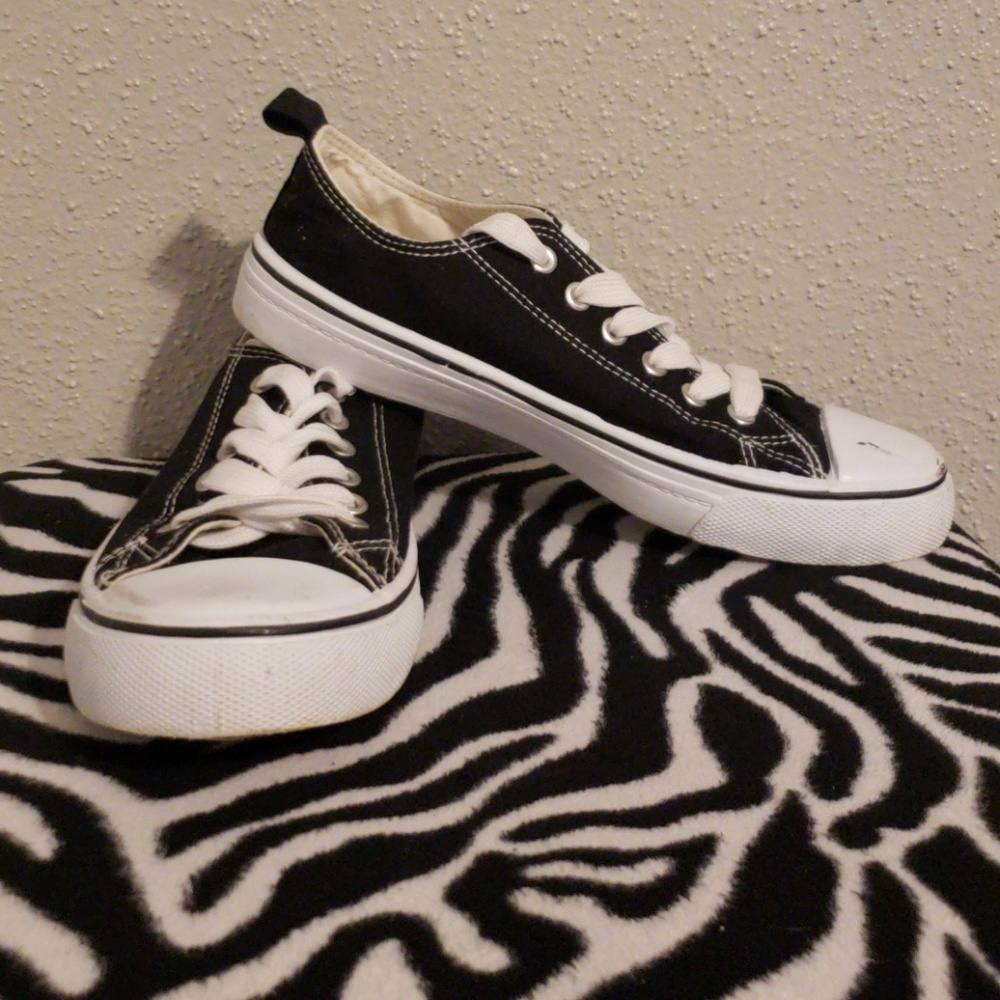 Black and white sneakers
